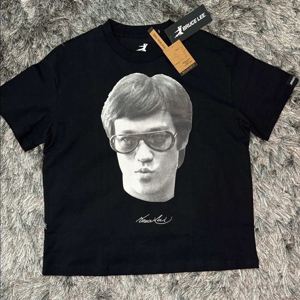 Bruce Lee Black crop fit  Graphic T-Shirt